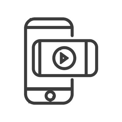 Ícone <p>Compressão de <strong>vídeos para mobile</strong></p>
